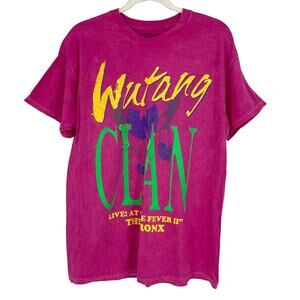 Wu-Tang Clan Live At The Fever II The Bronx T-Shirt Hot Pink Acid Wash Large